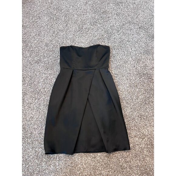 Jim Hjelm Occasions Black Strapless Satin Vintage Size 12 Dress - Picture 7 of 13